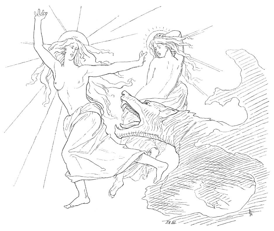 Sol und ihre Tochter mit dem Fenriswolf
