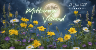 Vollmond und Blumen