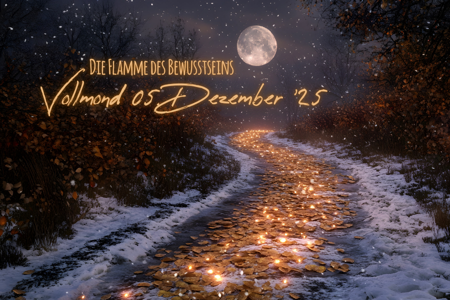 Vollmond 05 Dezember 2025 - Die Flamme des Bewusstsein ... eine flammende Straße in der Nacht
